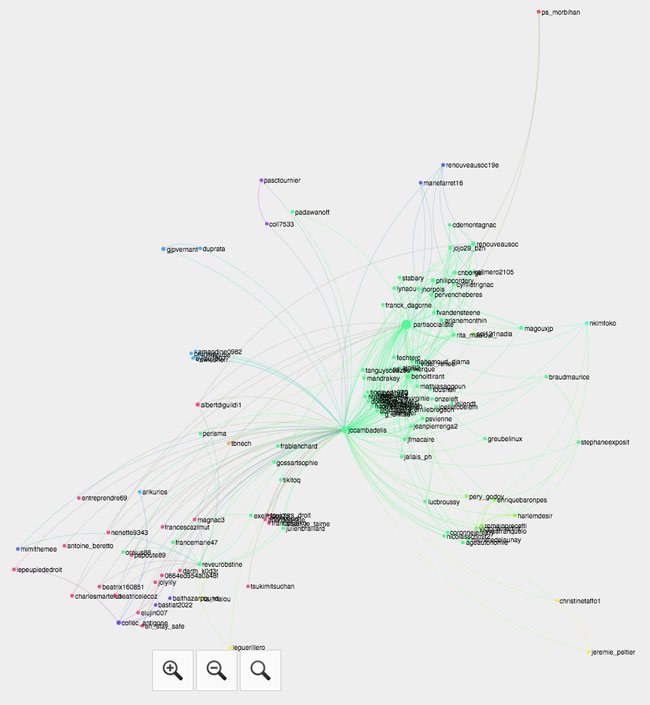 Visualisation du compte Twitter de Jean-Christophe Cambadélis sur la carte interactive